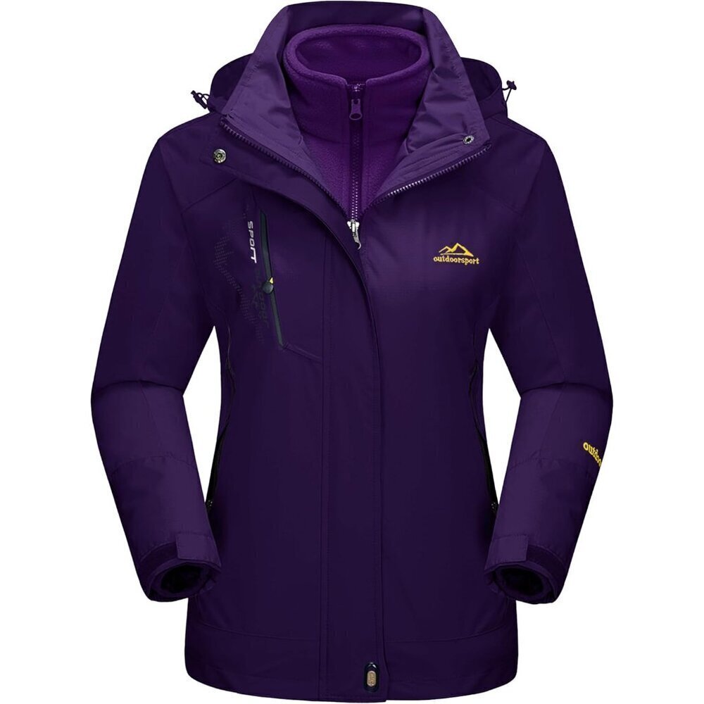 Women's 3-in-1 Winter Coats Snow Ski Jacket Waterproof Windproof Fleece Lined Wi